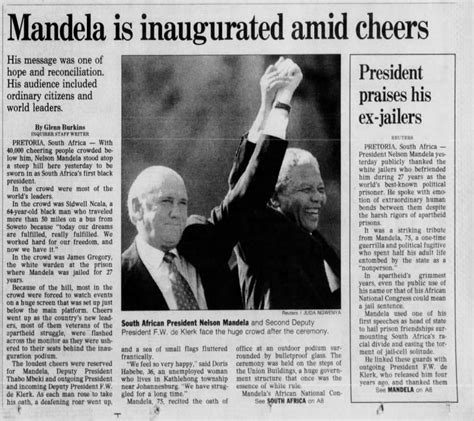 Nelson Mandela becomes president, 1994 - Newspapers.com™