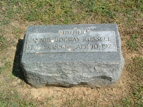 Annie Elizabeth Ridgway Russell Find A Grave Memorial