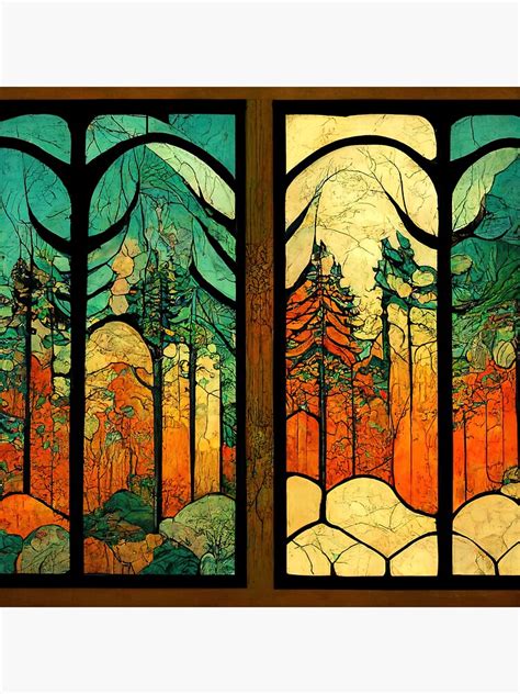 Forest Stained Glass 13 Abstract Ai Generated Art Sticker For Sale By