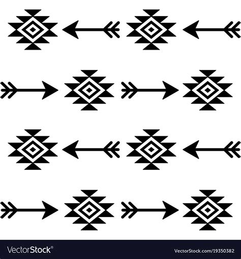 Aztec Seamless Pattern With Arrows Indian Vector Image