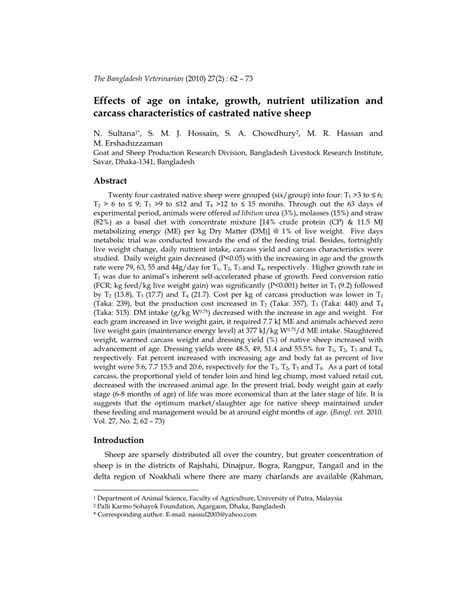 Pdf Effects Of Age On Intake Growth Nutrient Utilization And