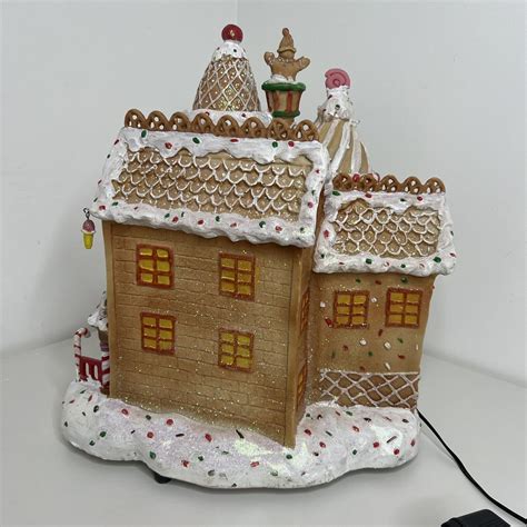 Rare Cracker Barrel Fiber Optic Gingermint Gingerbread House Christmas