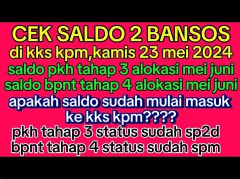 Cek Saldo Bansos Di Kks Kpm Pkh Tahap Bpnt Tahap Apakah Saldo