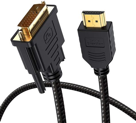 Cablecreation Hdmi To Dvi Ft Bi Directional Braid P Cable