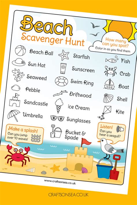 Free Printable Beach Scavenger Hunt Print And Color Beach Scavenger