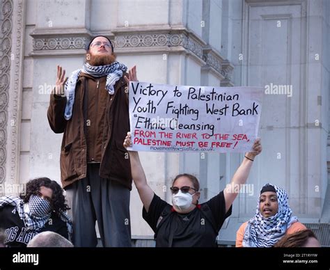 Pro Palestinian Marchers In London Uk At The Palestine Solidarity