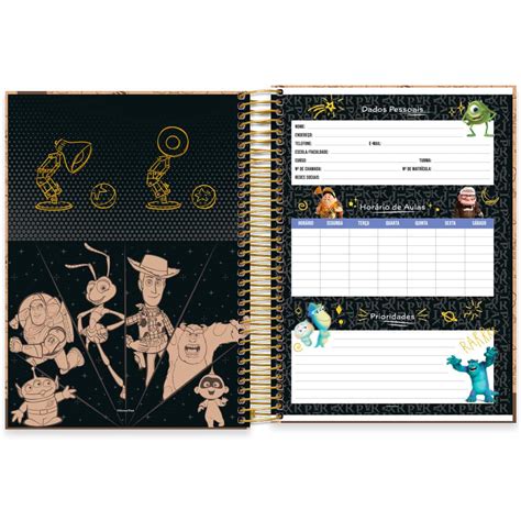 Caderno Universit Rio Capa Dura X Folhas Disney Pixar Spiral