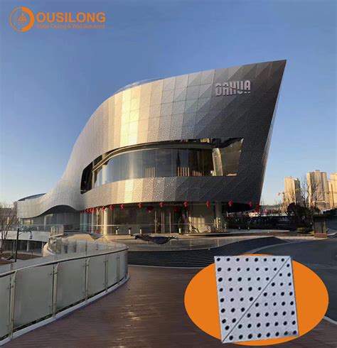 Perforated Dropped Wall Ceiling Tiles For Cladding Elegant Aluminium