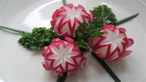 163 best CArving radish images on Pinterest | Carving, Fruit carvings and Food art