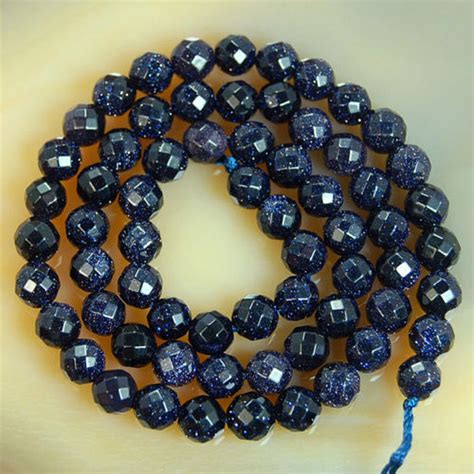 Natural Mm Mm Mm Mm Mm Faceted Blue Sand Stone Round Gems Loose