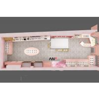 Pink Style Dessert Retail Product Store Design Drawings