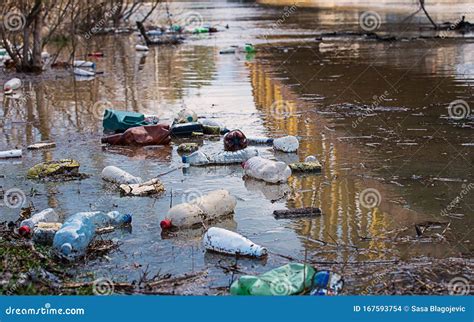 Garbage In The River Stock Photo Image Of Catastrophe 167593754