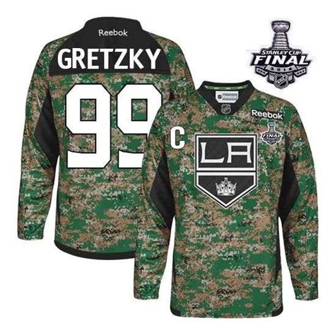 Nhl Wayne Gretzky Los Angeles Kings Premier 2014 Stanley Cup Veterans Day Practice Reebok Jersey