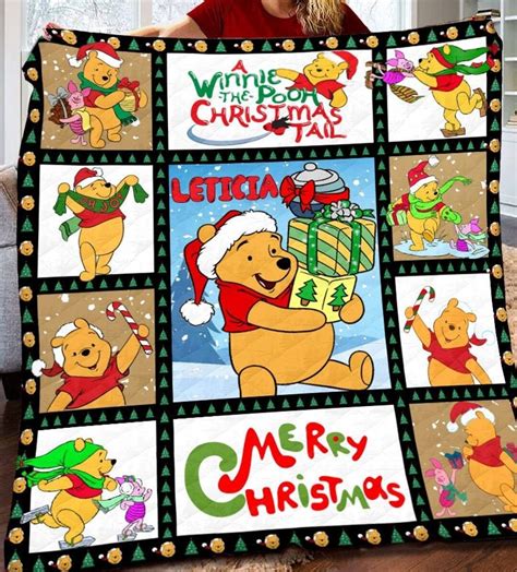 Personalized Winnie The Pooh Christmas Blanket Winnie The Etsy