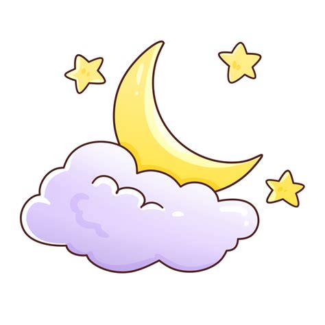 Sleeping Time Objects Clip Art Cartoon Moon and Stars 24996825 PNG