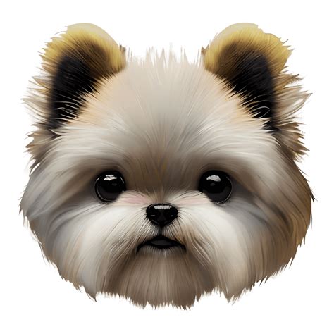 Pomeranian Lhasa Apso Mix Dog Head With Shitzu Ears · Creative Fabrica