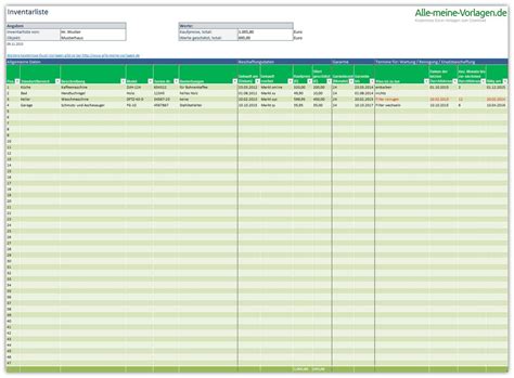 Inventurlisten Vorlage Excel ~ Inventurlisten Vorlagen Excel ...