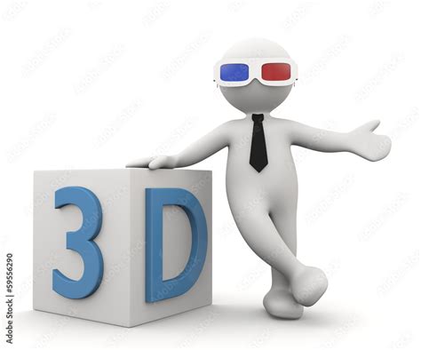 Illustrazione Stock Omino Bianco Con Simbolo 3D Adobe Stock