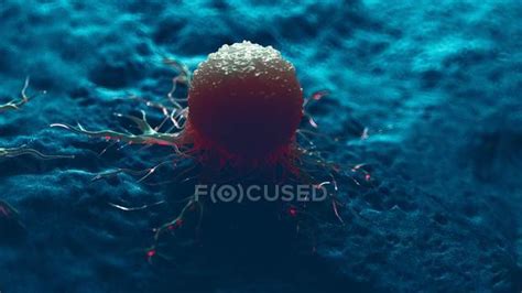 Colored Digital Illustration Of Cancer Cell — 3d Medical Stock