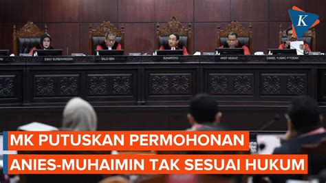 Video Hasil Putusan MK Sengketa Pilpres 2024 Tolak Permohonan Anies