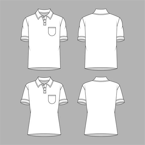 White Outline Polo Shirt Mockup 21017234 Vector Art at Vecteezy