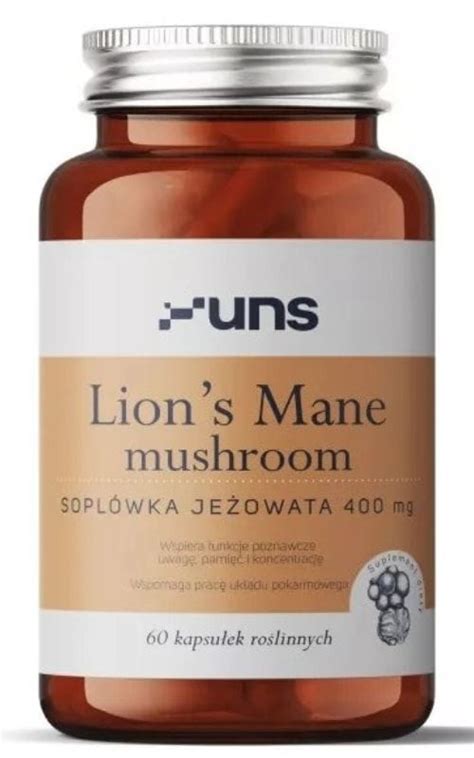 Lion s Mane mushroom 400mg 60 kapsułek UNS Skład Cena Opinie