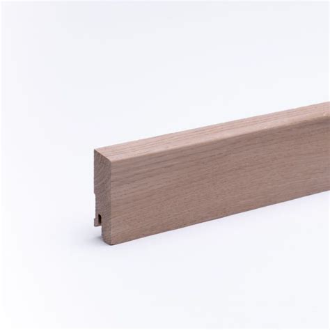 Plinthe en bois véritable avec à bord biseauté 60 mm chêne naturel