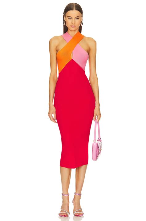 Le Superbe Dragon Fruit Dress In Bubblegum Tangerine And Red Revolve