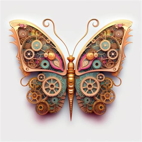 Premium Ai Image There Is A Butterfly Made Of Gears And Gears On A