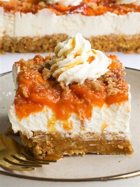 No Bake Peach Cheesecake Bars In Baked Peach Peach Cheesecake