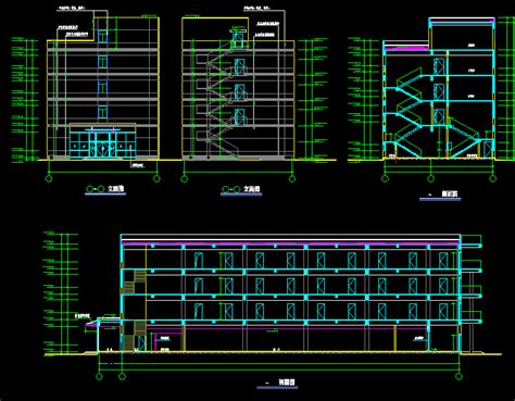 Cad框架教学楼建筑设计结构cad施工图