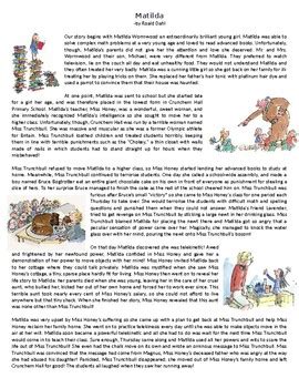 Matilda By Roald Dahl Summary Reading Comprehension Exercises