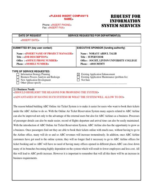 System Request Template Computing Computers