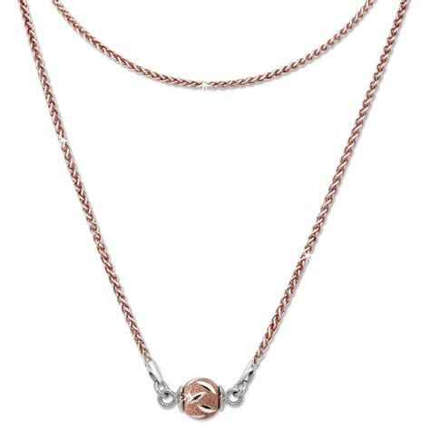 Silberdream Collier Kette Kugel Blatt Rose Silber Damen Cm Sdk E