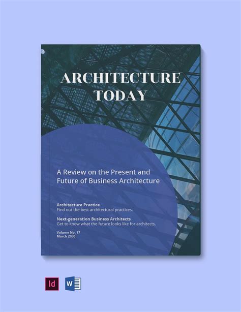 Architecture Magazine Cover Page Template in Illustrator, Word, Pages, InDesign, PSD, Publisher ...