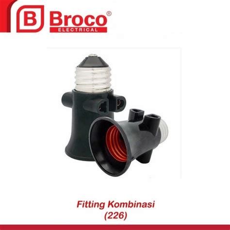 Jual Fitting Kombinasi Broco 226 Fiting Sambungan Colok E27 Hitam