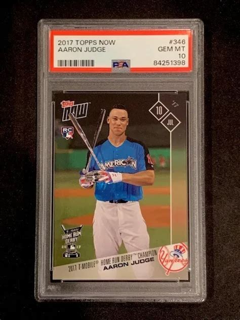 Topps Now Aaron Judge Recrue Rc Psa Gemmes Comme Neuf Hr