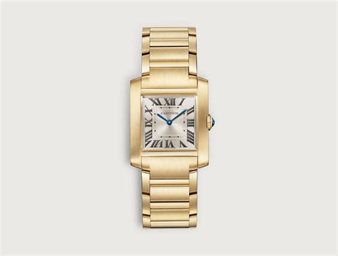 Cartier Tank Fran Aise Mittleres Modell Gelbgold Diamanten