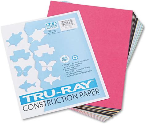 Jp Tru Ray Heavyweight Construction Paper Standard Assorted 9 X 12 50 Sheets