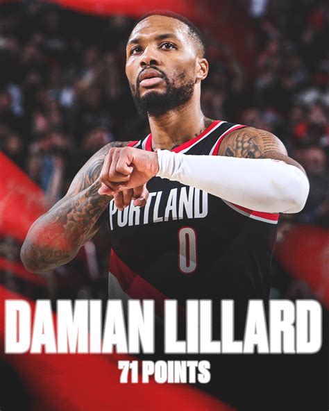 SportsCenter On Twitter DAMIAN LILLARD DROPS A CAREER HIGH 71 POINTS