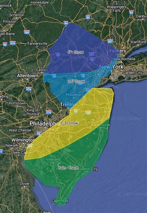 January 7th Preliminary Snow Map