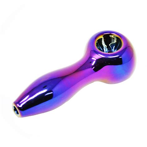 Metallic Purple Glass Spoon Pipe Hand Pipe Gosensi