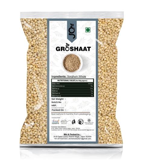 Groshaat Best Quality Sorghum Whole Kg Packing Jowar Sabut G