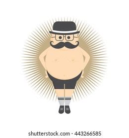 Naked Mustache Gentleman Cartoon Stock Vector Royalty Free