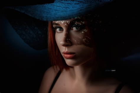 Wallpaper Elvira Pozdnysheva Model Redhead Portrait Dark Face