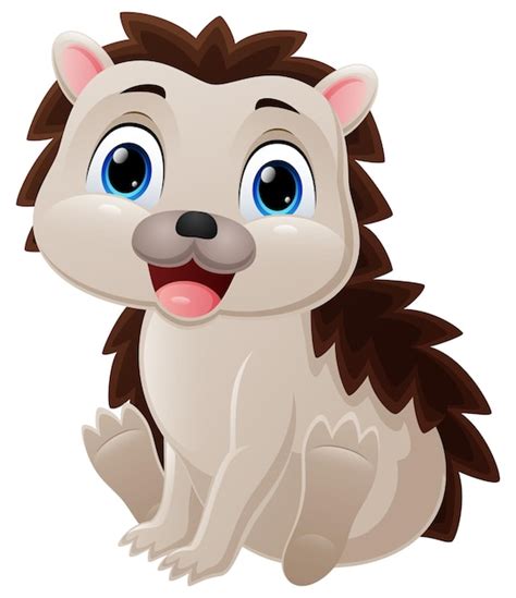 Premium Vector | Cute baby hedgehog cartoon sitting