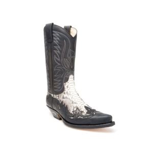 Botín Sendra 7342 Cuervo Western para hombre en cuero negro con