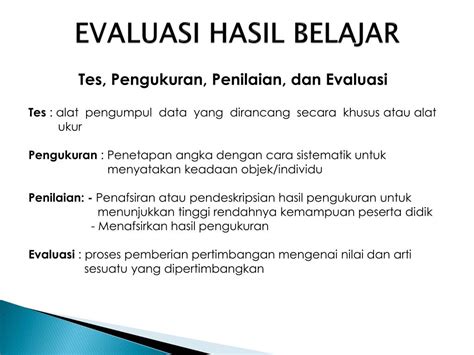 Ppt Evaluasi Hasil Pembelajaran Powerpoint Presentation Free Download Id 4762169