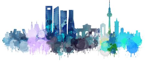 Madrid Cityscape Skyline ~ Illustrations ~ Creative Market