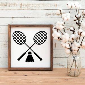 Crossed Badminton Racket With Shuttlecock SVG PNG DXF PSD Files